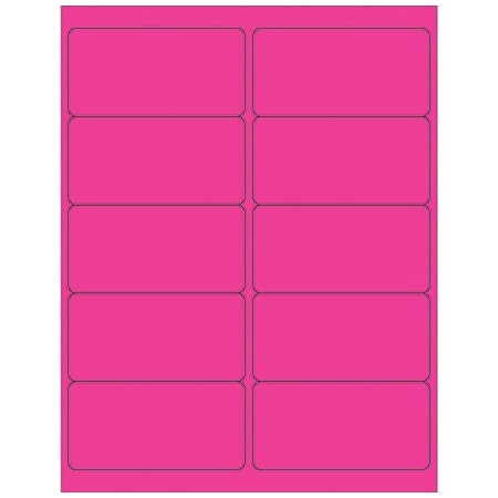 Bsc Preferred 4 x 2'' Fluorescent Pink Rectangle Laser Labels, 1000PK BUY00025254